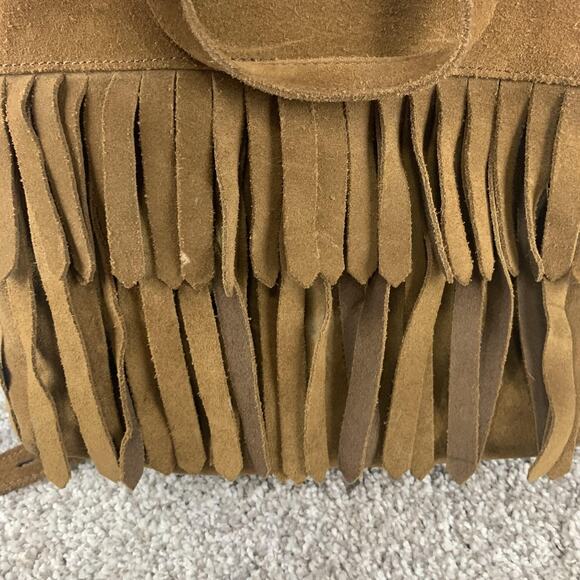Madewell Handbag Womens Brown Suede Fringe Crossbody Shoulder Boho Tote Purse - Picture 3 of 7